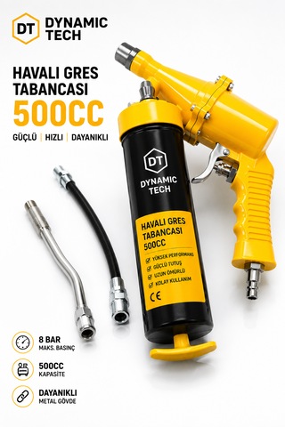 Havalı Gres Yağ Pompası Tabancası 500 Cc Büyük Boy Hortum Ve Gres Ucu