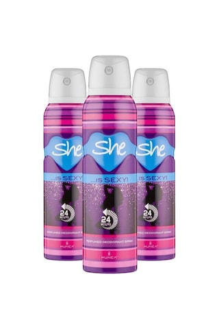 She is Sexy Kadın Sprey Deodorant 150 ML x 3