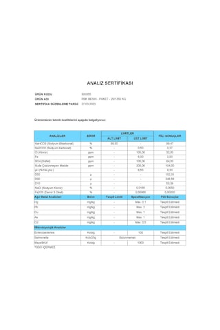 Hanzade Bitkisel İngiliz Karbonatı 3 x 1 KG