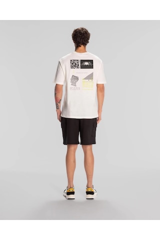 Kappa Authentic Spacetime T-shirt Erkek Beyaz Regular Tişört Siyah