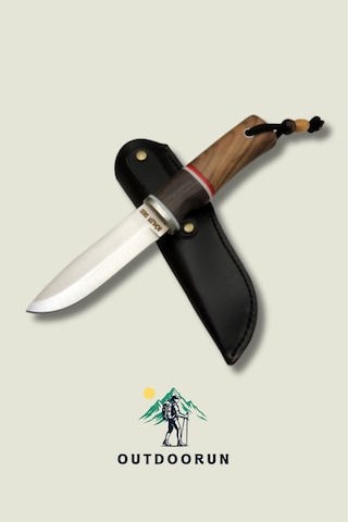 Geleneksel S600 Bushcraft Kamp Bıçak - 23 Cm Kahverengi