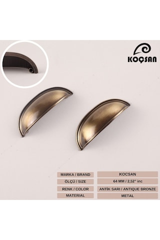Midye Kulp Lüks Country Mutfak Mobilya Dolap Çekmece Kulpu Gri Midye Tas 64 Mm