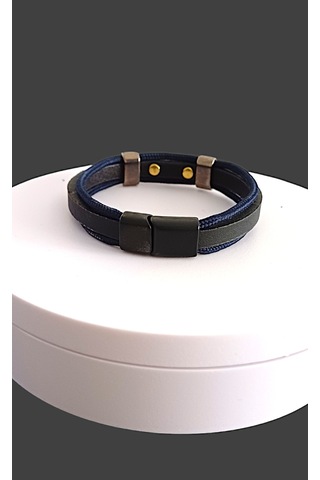 Mustafa Kemal Atatürk İmzalı Deri Yeni Nesil Uçlu Bileklik Lacivert
