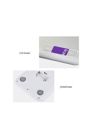 Aubyhe Lm-011 Dijital Mutfak Terazi, 304 Paslanmaz Çelik, 5kg Hassas Ağırlık Ölçümü, Lcd Arka Işık Ekranı, 2 Aaa Pil Gerektirir Gümüş