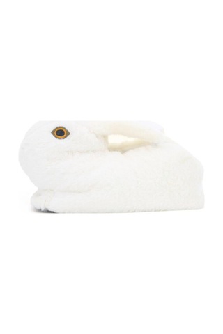 Riva Tavşan Figürlü Peluş Panduf Ev Pandufu Unisex Beyaz