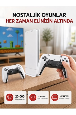 Mey İthalat 2 Kollu Kablosuz 4k Tv Uyumlu Klasik Oyun Konsolu 62200997