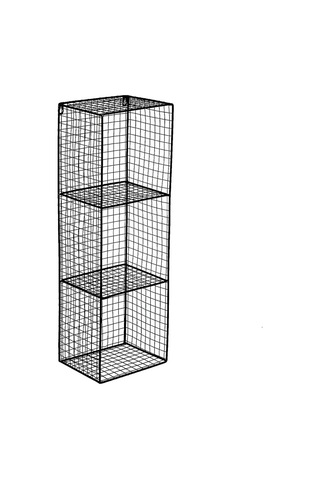 Wessdizayn Metal Duvar Rafı Dekoratif 3 Gözlü Kitaplık Wd-208