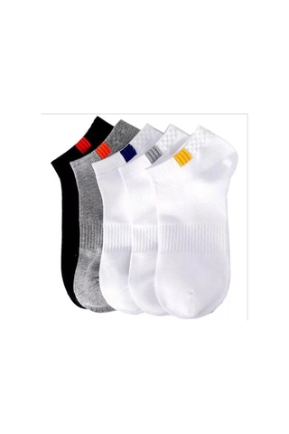 Worthy Socks 5'li Unisex Lastik Kare Desenli Beyaz Patik Bilek Çorap Seti