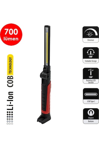 Ceta Form R10F-Slım1 Şarjlı Led Fener Katlanabilir 700 Lumen Siyah