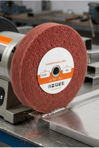 150x25 Mm P180 Polisaj Keçesi Çapak Alma Ve Metal Yüzey Parlatma Diski 1 Adet