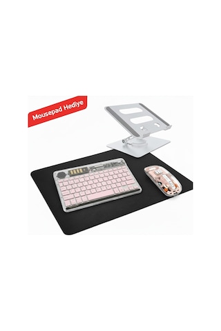 Len Tab M11 Tb330fu Uyumlu Ergonomik Tablet Çalışma Seti Metal Stand Rgb Klavye Mouse Optik