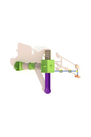 Çocuk Oyun Parkı Ev Temalı - Deniz Yıldızı Figürlü 2 Kaydıraklı Model-758 Çok Renkli