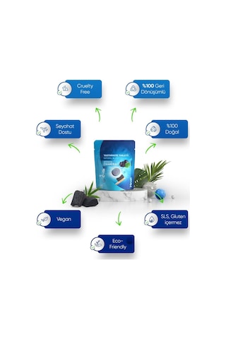 Tbrush Beyazlatıcı Aktif Karbonlu Diş Macunu Tableti - Doğal Ve Etkili Beyazlatma 60Tablet