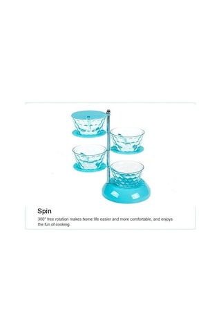 Novahub Beyaz 4 Katlı Mutfak Düzenleyici, Dönen Baharat Ve Biber Rafı, Baharat Depolama Kavanoz Seti Beyaz