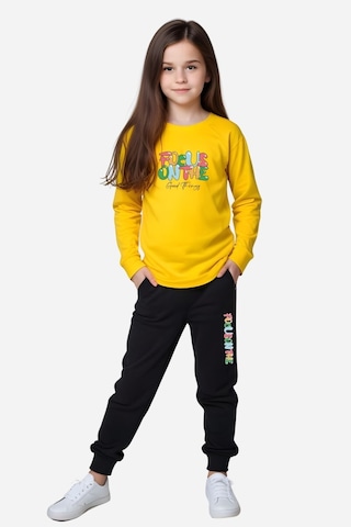 Fyk Kids 3'lü Kız Çocuk Baskılı Bel Detayı Lastikli Alt-üst Pijama Takımı Çok Renkli