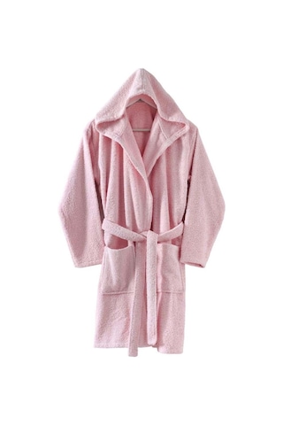 Menderes Home Cotton Collection Bukle Large Kapşonlu Bornoz Düz Pembe