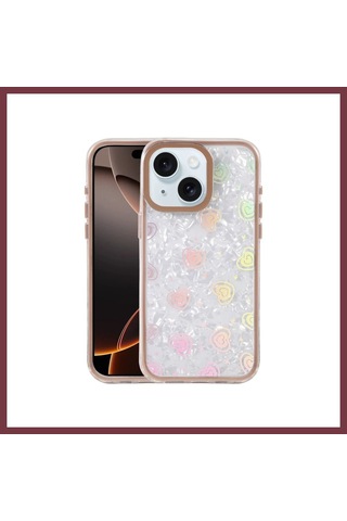 Storeşahin Apple Uyumlu iPhone 14 Lumi Desenli Kapak - Çöl Titanyum Shn0720