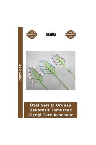 Özel Seri El Örgüsü Dekoratif Tomurcuk Çiçeği Tarz Aksesuar Çok Renkli