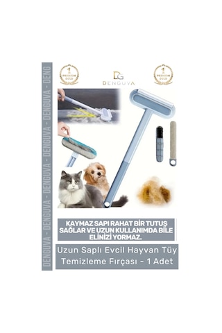 Tüyfırçası Uzun Saplı Evcil Hayvan Kedi Köpek Koltuk Halı Araba Mikrofiber Tüy Temizleme Fırçası - Çok Renkli