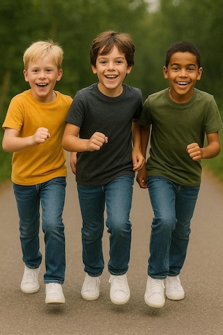 Çocuk Basic T-shirt Kız - Erkek Unisex %100 Pamuk 3'lü Süper Paket K-12