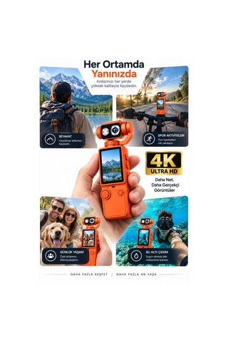 4k Ultra Hd Dijital Kamera 180 Dönen Lens Taşınabilir Video Fotoğraf Kamera 32gb Hafıza Kartı Hediyedir