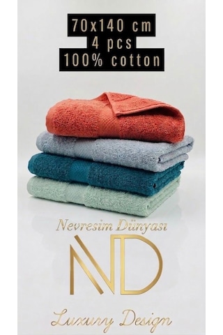 Nevresim Dünyası 70x140 4'lü Havlu Prime 6 Çok Renkli