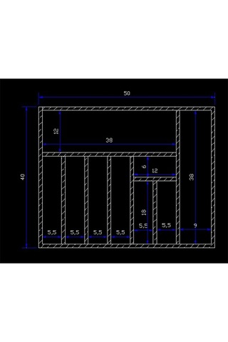 Ayfiwood 50x40 Cm Kaşıklık Doğal Ahşap Çekmece İçi Organizer Çekmece Düzenleyici Mutfak Gereçleri Düzenleyici