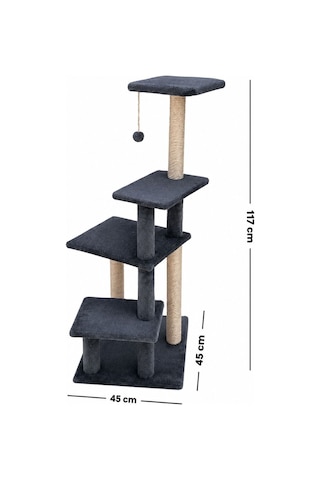 Missidea Mg02 Premium Çok Katlı Uzun Boy Kedi Tırmalama Tahtası Antrasit