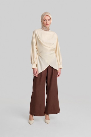 Armine Çapraz Bağlamalı Tencel Bluz 24y3536 Aytaşı Krem