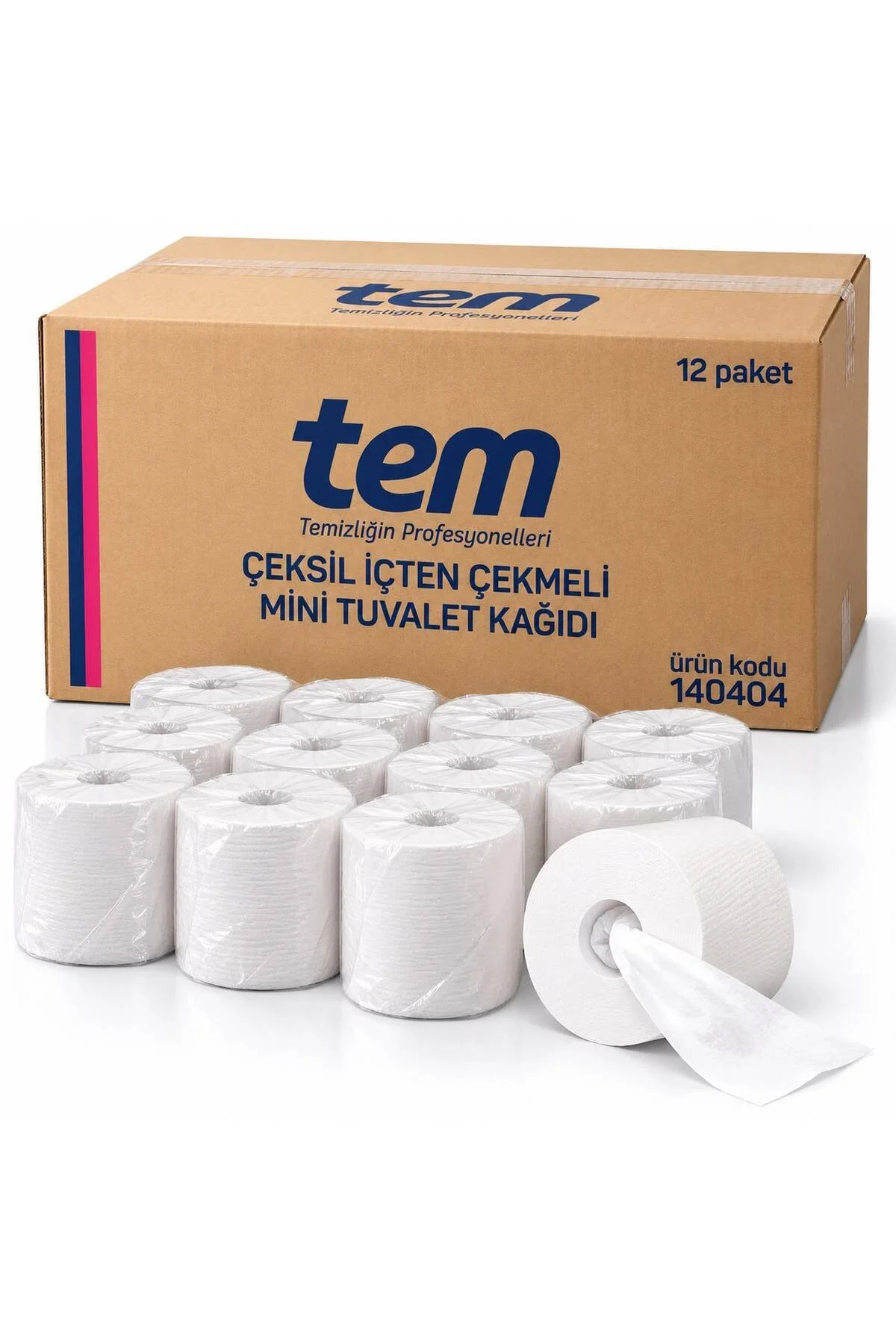 Tem İçten Çekmeli Mini Cimri Tuvalet Kağıdı 12 Li