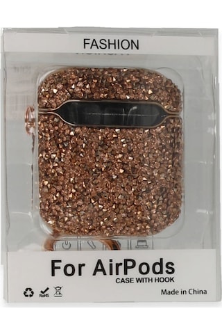 Newface - 699 - Apple AirPods Uyumlu 1.nesil Mira Taşlı Kılıf - - Kmrsfres - Rose Gold