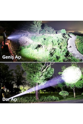 Valkyrie Şarjlı Led Ultra Güçlü El Feneri 2400mah Zoom Darbeye Suya Dayanıklı 1. Kalite Siyah