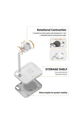 Tongxida Google Huawei Garmin Samsung Uyumlu Aoduke Ajzj02s Saat Şarj Cihazı Dock Standı İzle Beyaz Beyaz