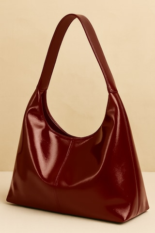 Hmo Store Elite Gloss Edition Modern & Lüks Siyah Çanta Bordo