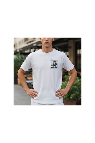 Urbantrendstore Unisex Casual Sade Basic Yazlık Beyaz Tshirt Oversize Fit Rahat Geniş Salaş T-shirt Günlük Tişört Beyaz