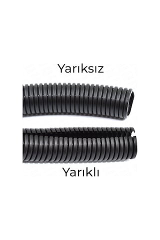 8,5mm Yarıklı Spiral Boru Kablo Izolasyon Hortumu Siyah Esnek