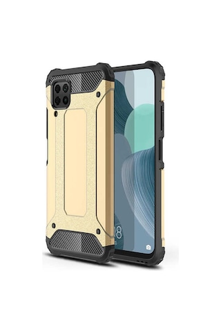 Noktaks - Huawei Uyumlu Huawei P40 Lite - Kılıf Çift Katman Zırh Tank Crash Military Kapak - Siyah