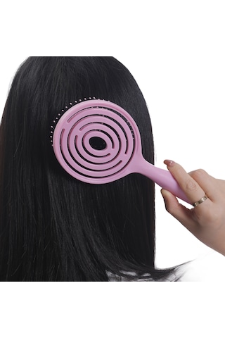 3d Profesyonel Açma Tarama Saç Fırçası Pembe Oval Saç Tarağı