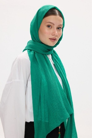 Fenza Scarf Freya Müslin Püsküllü Bürümcük Pamuklu Şal Zümrüt