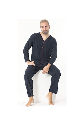 Sude Homewear Erkek Uzun Kol Pijama Takımı Koyu Lacivert