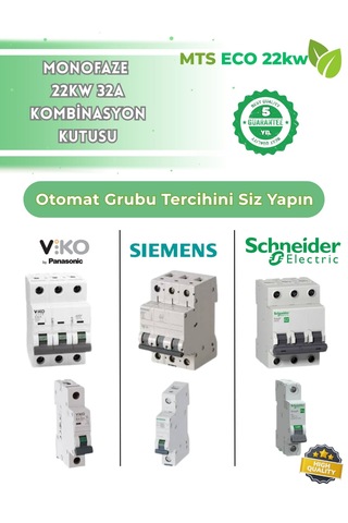 Mtsevcharger 22 Kw Vıko Sigorta Trifaze 5x32 Kaçak Akım Roleli Taşınabilir Elektrikli Araç Şarj Cihazı Kombinasyon Kutusu Pano 4x40 3x40 Sigorta 22.0 KW