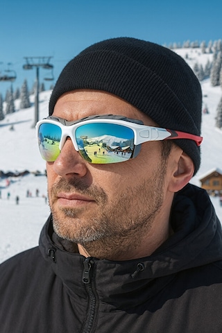 Esrada Kayak Gözlüğü Antifog Ventilli Uv Korumalı Güneş Kar Gözlük Beyaz Gökkuşağı Cam Snowboard Sporu 06 Beyaz