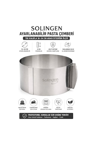 Solingen Ayarlanabilir Metal Kek Kalıp 16-34cm Diğer