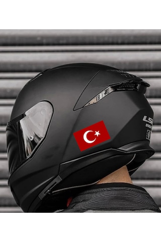 Türk Bayrağı Sticker - 2 Adet Araba Oto Motosiklet Karavan Cam Sticker - 00068 10x6 Cm