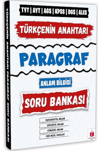 2026 Tyt Ags Kpss Dgs Ales Türkçenin Anahtarı Paragraf Soru Bankası Anlam Bilgisi 2026 Tyt Ags Kpss Dgs Ales Türkçenin Anahtarı Paragraf Soru Bankası Anlam Bilgisi