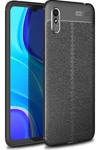 Xiaomi Redmi 9A Kılıf Zore Niss Deri Desenli Silikon Kılıf