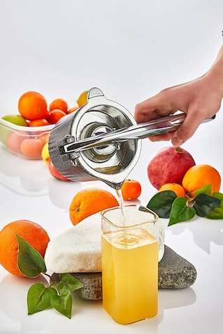 Nishev Döküm Meyve Narenciye Sıkacağı Portakal Sıkacağı Sebze Meye Suyu Sıkma Aleti Gümüş