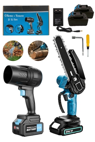 Moonshop ÜT002 Hava Üfleme ve Şarjlı Testere Makinesi Seti Batarya Hızlı Şarj Cihazı