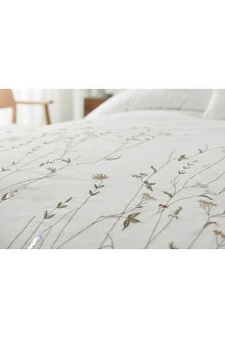 Bohem Çiçekli 4 Parça Kahverengi Pike Takımı 240 X 260 Cm Kahverengi