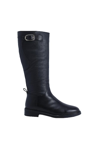 Poletto Hakiki Deri Sıyah Çizme Düz 5780 53 S-2314 Siyah